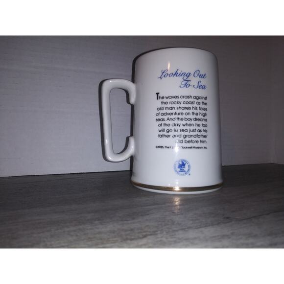 1985 Norman Rockwell Museum Looking Out to Sea Collector’s Porcelain Mug - Picture 3 of 4